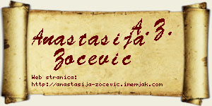 Anastasija Zoćević vizit kartica